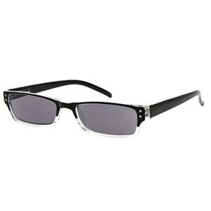 NWT EyeKepper 1.25 Unisex Rectangle Black Sheer Gray Reading Sunglasses 115214